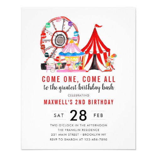 Cheap Carnival Circus Show Birthday Invitation Flyer