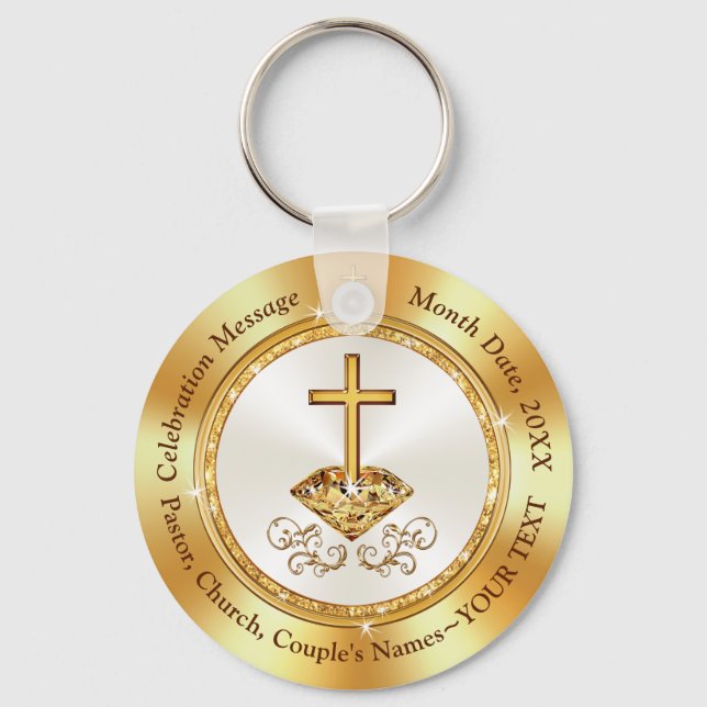 Cheap, Church Anniversary Party Favors,  Keychain (Front)