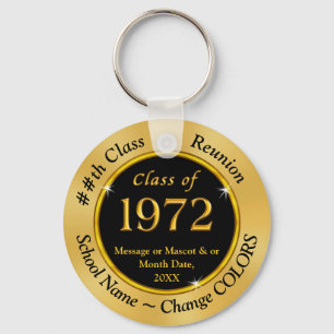 Cheap, Class of 1972 Reunion, Black Gold Souvenirs Keychain