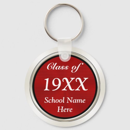 Cheap Class Reunion Gifts PERSONALIZED Red White Keychain