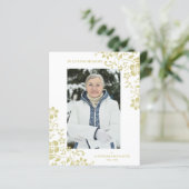 Cheap Classic Gold Floral Funeral Service Photo (Standing Front)