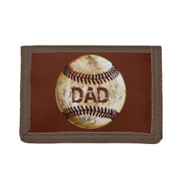 Cheap Cool Vintage Rustic Baseball Gifts for Him Trifold Wallet