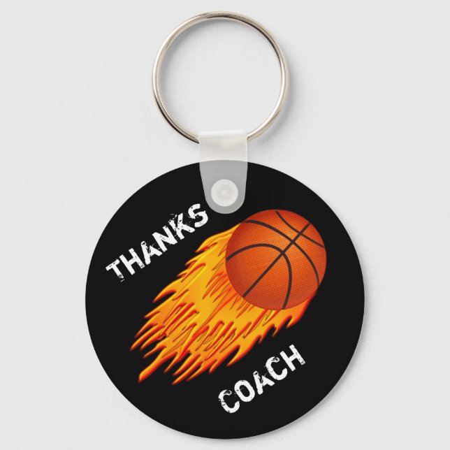 Cheap Customizable Coach Gift Ideas Basketball Keychain (Front)