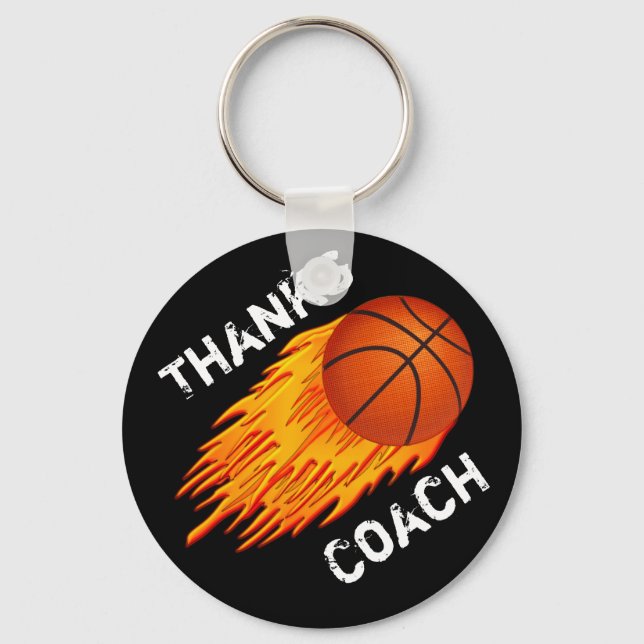 Cheap Customizable Coach Gift Ideas Basketball Keychain (Front)