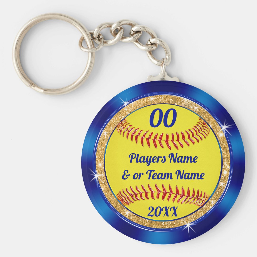 Cheap Cute Softball Team Gift Ideas Personalized Keychain Zazzle