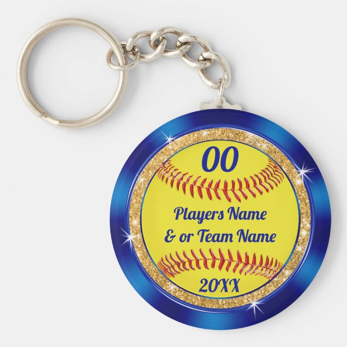 Cheap Cute Softball Team Gift Ideas Personalized Keychain