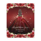 Cheap Floral Burgundy Gold Princess Quinceanera