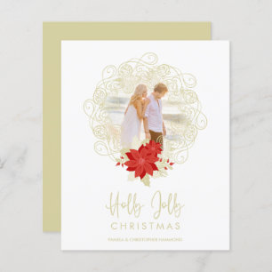 Cheap Flourish Golden Ornament Photo Christmas