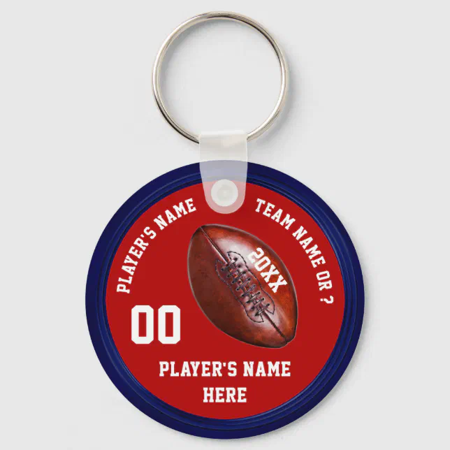 Cheap Football Gifts for Players Red White Blue Keychain Zazzle