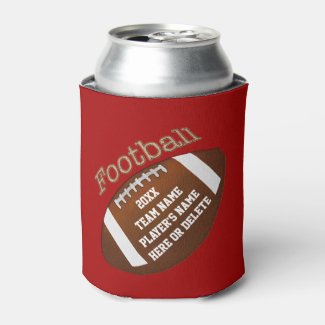 Cheap Football Team Gifts with 4 Lines YOUR TEXT Can Cooler