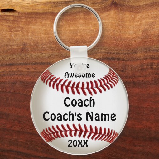 Cheap Gifts for Coaches Custom Baseball Keychains Zazzle