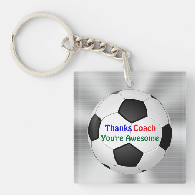 Cheap Gifts for Soccer Coaches, Soccer Keychains (Front)