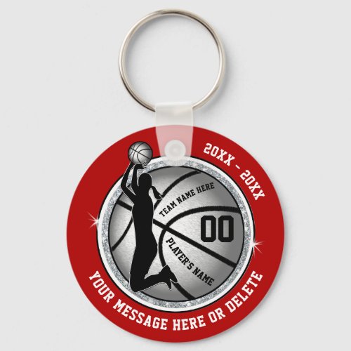 Cheap Girls Basketball Gifts Red Basketball  Keychain