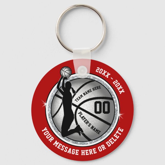 Cheap, Girls Basketball Gifts, Red, Basketball  Keychain (Front)