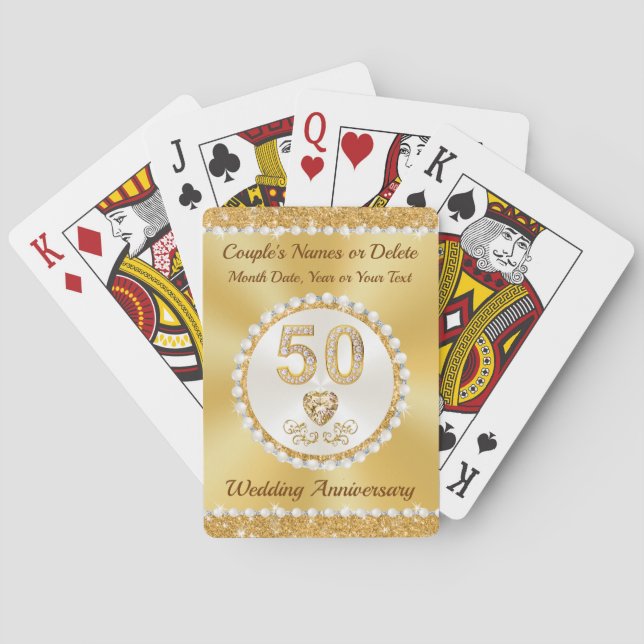 Cheap, Golden Anniversary Gifts, 50th Anniversary Poker Cards (Back)