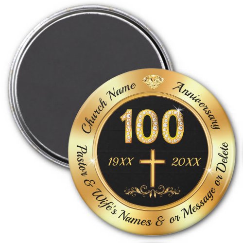 Cheap Gorgeous 100 year Church Anniversary Favor Magnet