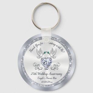 Cheap Gorgeous, 25th Wedding Anniversary Favors, Keychain