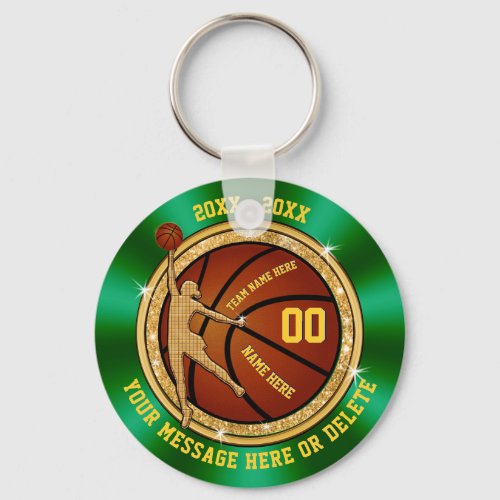 Cheap Green and Gold Basketball Gifts for Girls Keychain