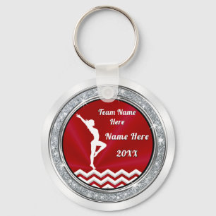 Cheap Gymnastics Party Favors for Girls Red, White Keychain