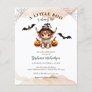 Cheap Halloween Cow Little Boo Baby Shower Invite Flyer