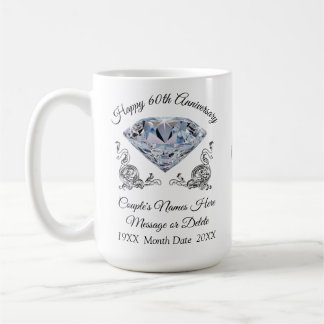 Cheap Happy, 60 Years Married Gift, Personalized Coffee Mug