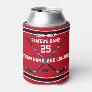 Cheap Hockey Gifts, Your COLORS and 4 TEXT Boxes Can Cooler