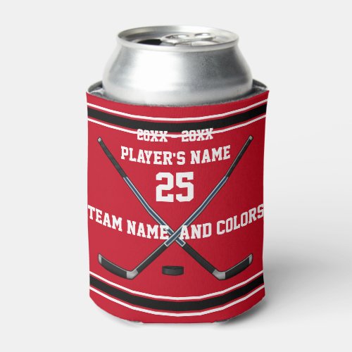 Cheap Hockey Gifts Your COLORS and 4 TEXT Boxes Can Cooler