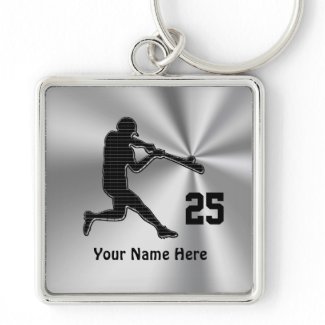 Cheap Ideas for Baseball Team Gifts NAME & NUMBER Key Chain
