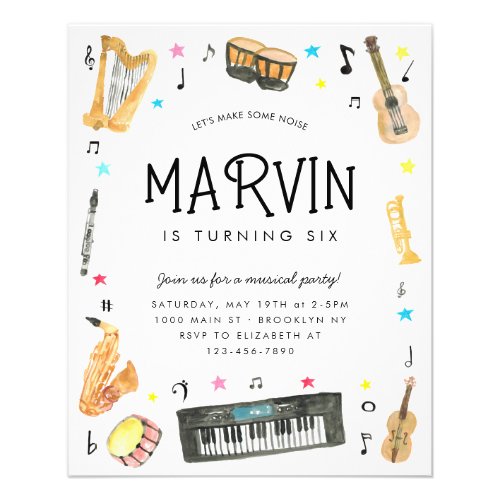 Cheap Instrument Cute Musical Notes Music Birthday Flyer