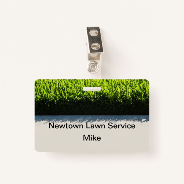 Cheap Lawn Care Service Name Badges (Front with Clip)