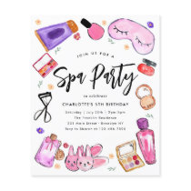 Cheap Makeup Pajama Girls Slumber Spa Birthday Flyer