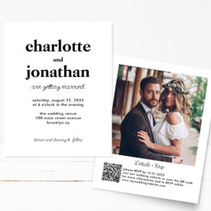 Cheap Married Typography QR Code Photo Wedding Flyer