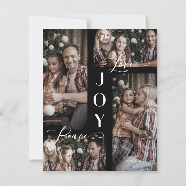 Cheap Minimalist Modern 4 Photos Collage Christmas (Front)