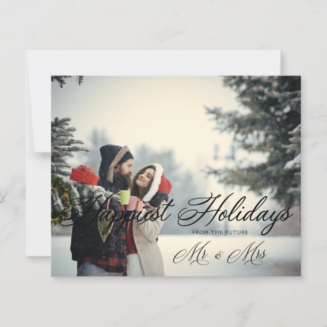 Cheap Modern Mr & Mrs Happiest Holidays Christmas (Front)