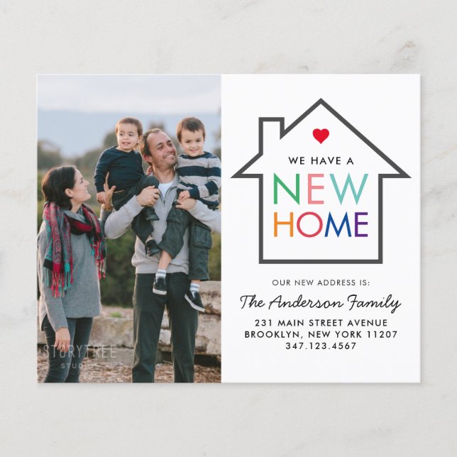 Cheap New Home Change of Address Photo Moving Card (Front)