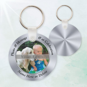Cheap Personalised Keyrings, Your PHOTO and TEXT Keychain