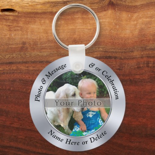Cheap Personalised Keyrings, Your PHOTO and TEXT Keychain Zazzle