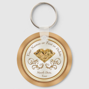 Cheap Personalized 50th Wedding Anniversary Favors Keychain