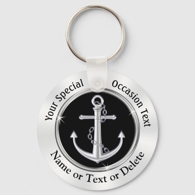Cheap, Personalized, Anchor Keychains, Nautical  Keychain (Front)
