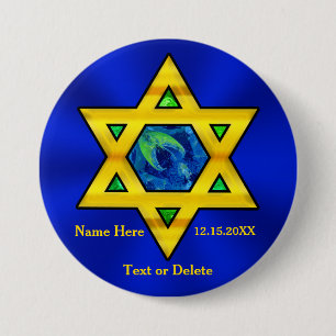 Cheap Personalized Bar Mitzvah Gifts for Guests Pinback Button