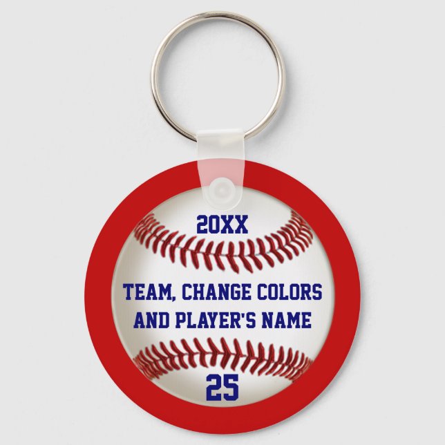 Cheap PERSONALIZED Baseball Keychains for Teams (Front)