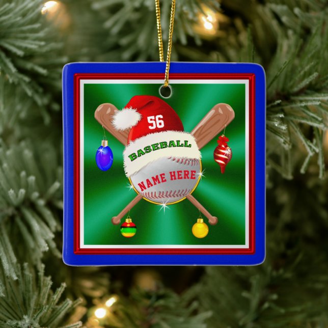 Cheap Personalized Baseball Ornaments for Boys (Tree)