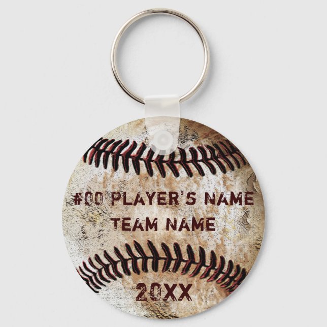 Cheap, Personalized Baseball Team Gifts for Boys Keychain (Front)