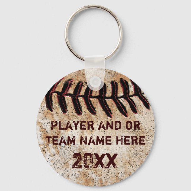 CHEAP PERSONALIZED Baseball Team Gifts YOUR TEXT Keychain (Front)