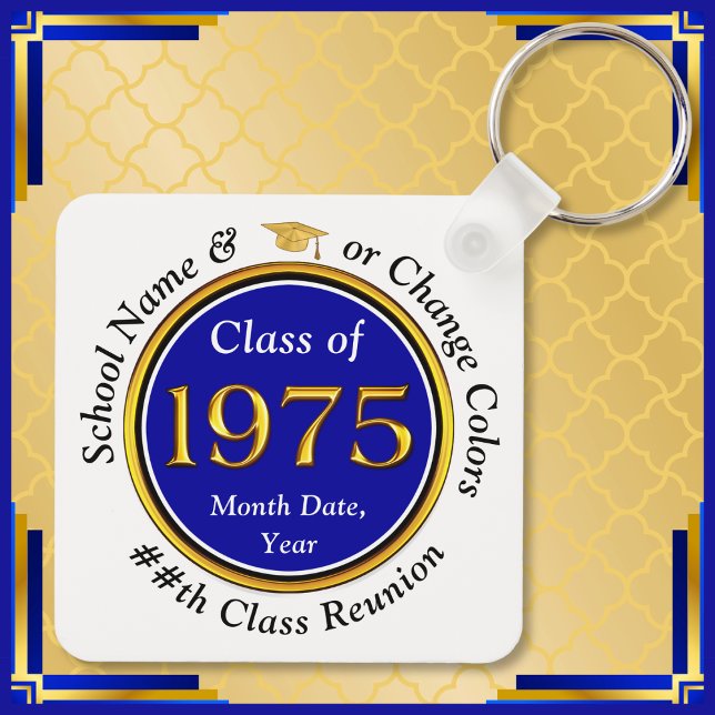 Cheap Personalized, Class of 1975 Reunion, Reunion Keychain (50 year, Class of 75 reunion. High School Reunion Keychains. Personalized, class of 1975 favors.)