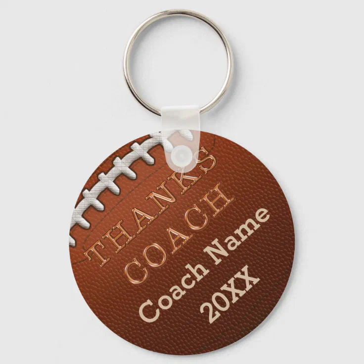 Cheap Personalized Football Coach Gift Ideas Keychain | Zazzle