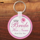 Cheap PERSONALIZED Gift Ideas for Bride to Be Keychain (Front)