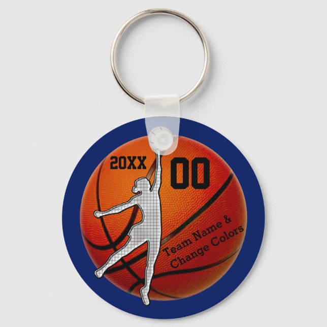 Cheap Personalized Gifts for Girls Basketball Team Keychain (Front)