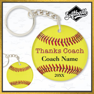 Cheap Personalized Gifts for Softball Coaches Keychain
