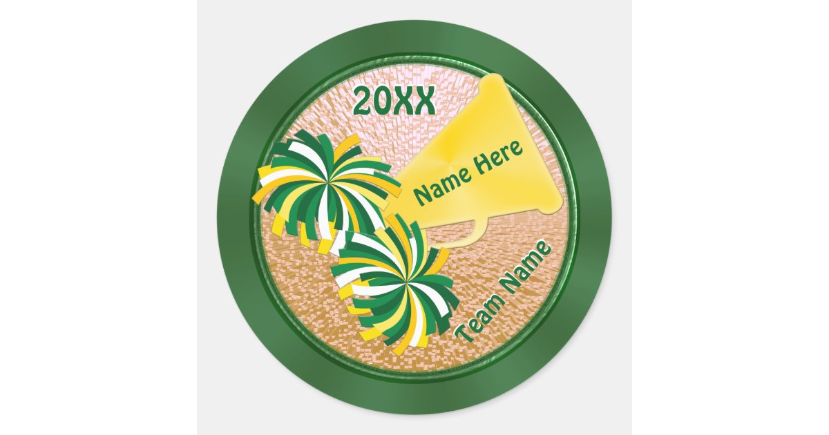 Green and Gold Pom Poms Sticker for Sale by abay14
